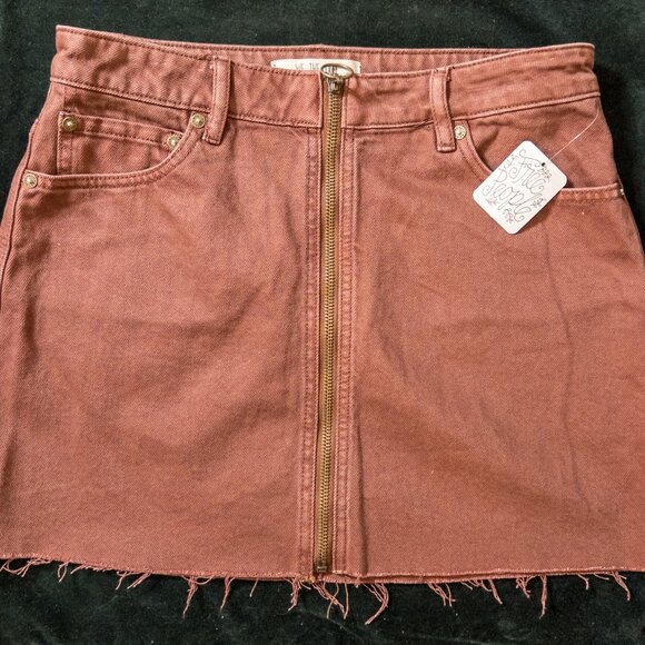 We The Free by Free People Zip Front Mini Skirt | Rust Brown | Size 27 | NWT - Picture 3 of 12
